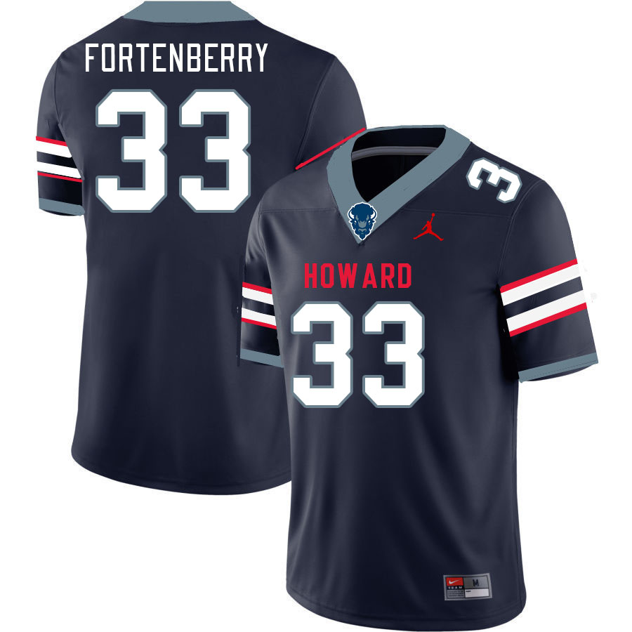 Men-Youth #33 Keenan Fortenberry howard Bison 2023 College Football Jerseys Stitched-Blue